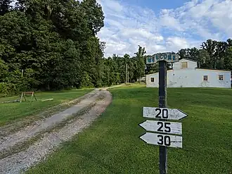 The tabernacle of Flatwoods Reformed Free Methodist Campground in Vanderbilt, Pennsylvania
