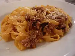 Tagliatelle al ragù as served in their city of origin, Bologna