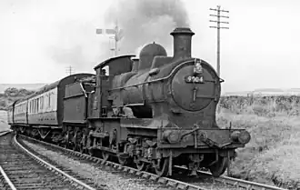Aberystwyth - Shrewsbury train at Talerddig in 1953