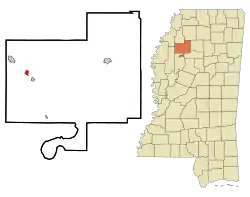 Location of Sumner, Mississippi