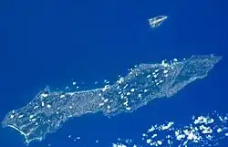 A satellite picture of Tanegashima Island
