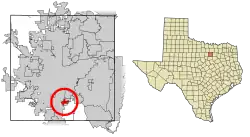 Location of Everman in Tarrant County, Texas