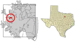 Location of Lake Worth in Tarrant County, Texas