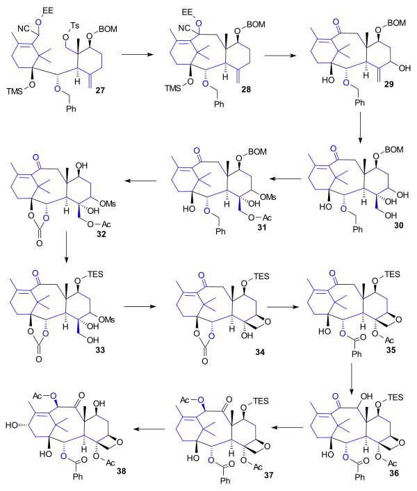Taxol total synthesis Takahasi part 4