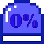 The logo used by the project for publicity purposes, depicting a modified version of the "P-Switch", seen in Super Mario games with the text "0%".