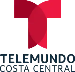 The Telemundo logo, two overlapping curved shapes forming a red "T", and on two lines below, the words "Telemundo" and "Costa Central"