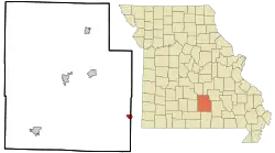 Location of Summersville, Missouri