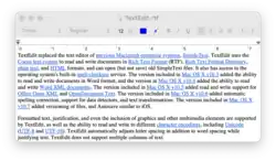 A text editor containing the text of Wikipedia's TextEdit article