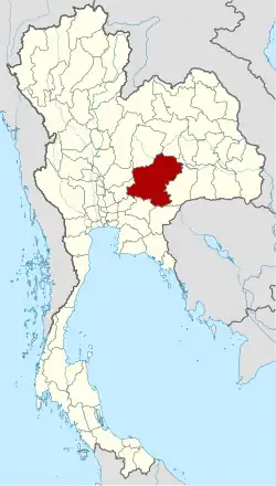 Map of Thailand highlighting Nakhon Ratchasima province