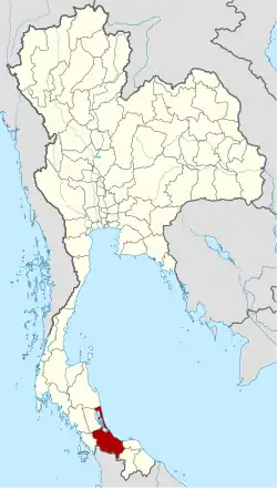 Map of Thailand highlighting Songkhla province