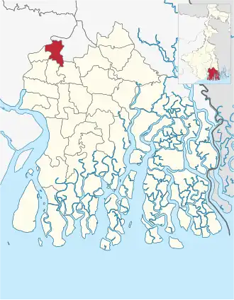Location of Thakurpukur Maheshtala community development block in South 24 Parganas district
