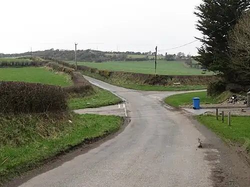 Approximate site of the Bright Halt ( Ballygilbert crossroads)