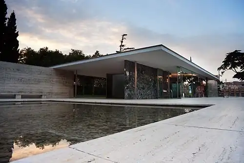 The Barcelona Pavilion (modern reconstruction) by Ludwig Mies van der Rohe (1929)