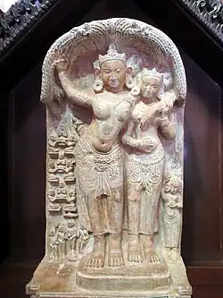 The Birth of Buddha, 12th century statue, Bagan