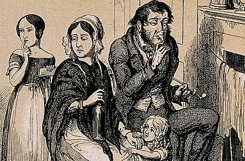 Detail from Cruikshank's original third plate (1847).