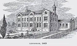 The school in Lewisham before its move in 1884 to Caterham.