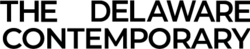 Simple black letters reading "The Delaware" on the first line and "Contemporary" on the second line; the first line is justified with a gap between the words