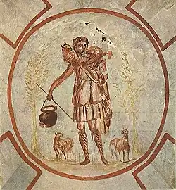 Jesus as the Good Shepherd, Catacomb of Callixtus, Rome