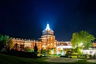 The Omni Homestead Resort, a historic hotel that has operated in Bath County since 1766