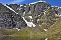A closer view of the cliffs overlooking Coire Ardair