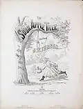 Cover for a spin-off "The Sour Apple Tree, or Jeff Davis' Last Ditch" depicts Davis in a dress, a common image after the end of the war, as when he was captured he was reportedly wearing a woman's cloak (Edison Collection of American Sheet Music at University of Michigan via HathiTrust)