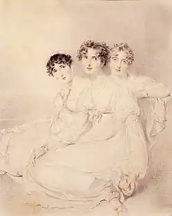 The Wellesley-Pole sisters, by Thomas Lawrence (1769–1830). From left to right: Lady Mary Charlotte Anne, Lady Emily Harriet and Lady Priscilla Anne