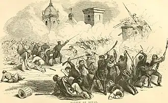 A drawing of the Second Battle of Rivas