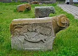 Stone sheep sculpture in Sisian