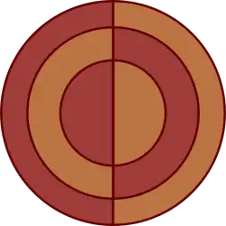 Thebaei shield pattern, redrawn from a medieval manuscript of Notitia Dignitatum
