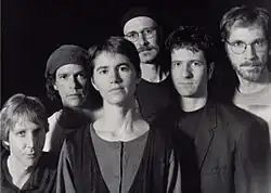 Thinking Plague in 1998; left to right: Dave Kerman, Dave Willey, Deborah Perry, Mark Harris, Shane Hotle, Mike Johnson