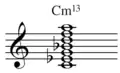 Thirteenth chord based on minor triad[13] Playⓘ