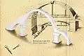 Early design of a tied-arch/through arch bridge by Fausto Veranzio