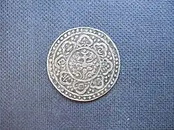 Image 34Tibetan "gaden" Tangka, undated (ca. AD 1840), obverse (from Tibetan tangka)