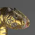 Tiger's head at the pommel of Ghazi-ud-Din Haidar Shah's sword.