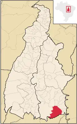 Location in Tocantins state