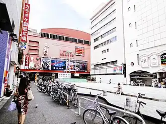 Tokyu Milano-za in 2012, looking west from Cinecity Square