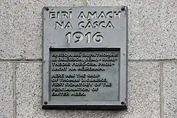 Tom Clarke 1916 commemorative plaque at the junction of Parnell Street and O'Connell Street, Dublin