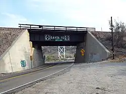 Old and historic US Highway 66 (Route 66) Santa Fe underpass built in 1945