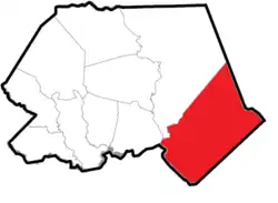 Location of Topsail Township within Pender County