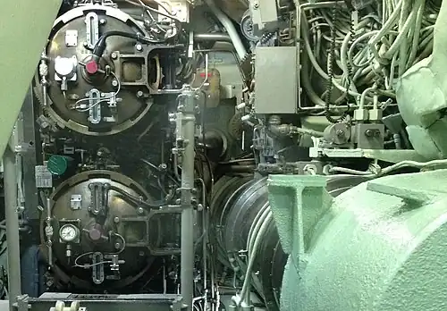 Submarine torpedo tube breech doors of USS Nautilus in their closed position