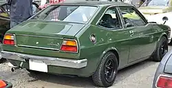 The rear view of a Toyota Publica Starlet 1200 SR Coupé (KP47, Japan)