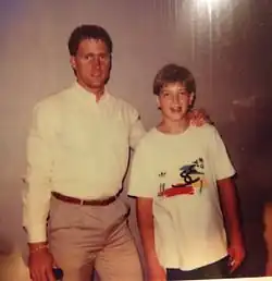 Tracy Jones with his arm around a fan, taken in 1987