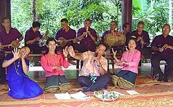 Thai traditional musical ensembles at Wat Kungtapao Local Museum
