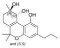 Chemical structure of trans-cannabitriol-C3