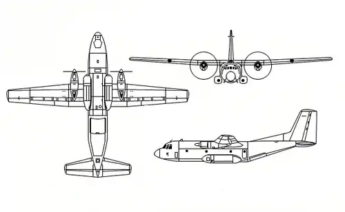 Orthographic projection of a Transall C-160