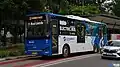 TransJakarta electric bus operated by DAMRI.