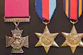 Tul Bahadur Pun's Victoria Cross (left), 1939-1945 Star (middle), Burma Star (right)