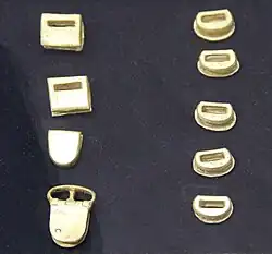 Gold belt ornaments, Tonyukuk ritual place, Tov, Erdene.[30]