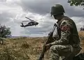 A Turkish soldier with KFOR's Regional Command-East