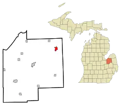 Location of Cass City, Michigan